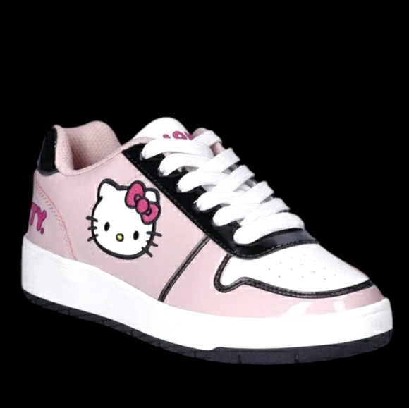 2 pair | HELLO KITTY LOW TOP LACE UP MEMORY FOAM SNEAKERS Size 10 - Picture 4 of 9
